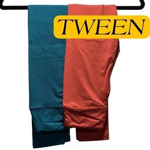 NEW JR TWEEN SET OF 2 NEW LulaRoe Soft Leggings One Size Juniors 8-16 Blue Red